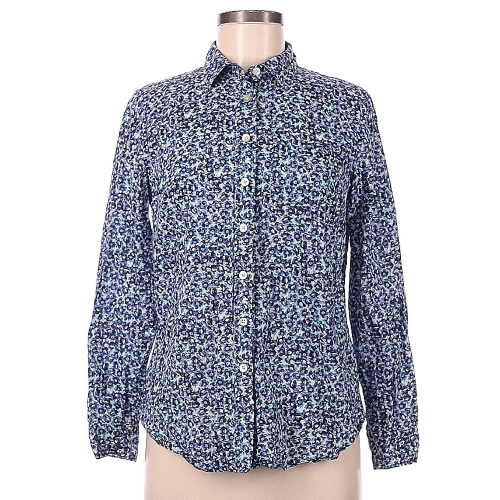 Purple‎ Floral Cotton Button up front Blouse
